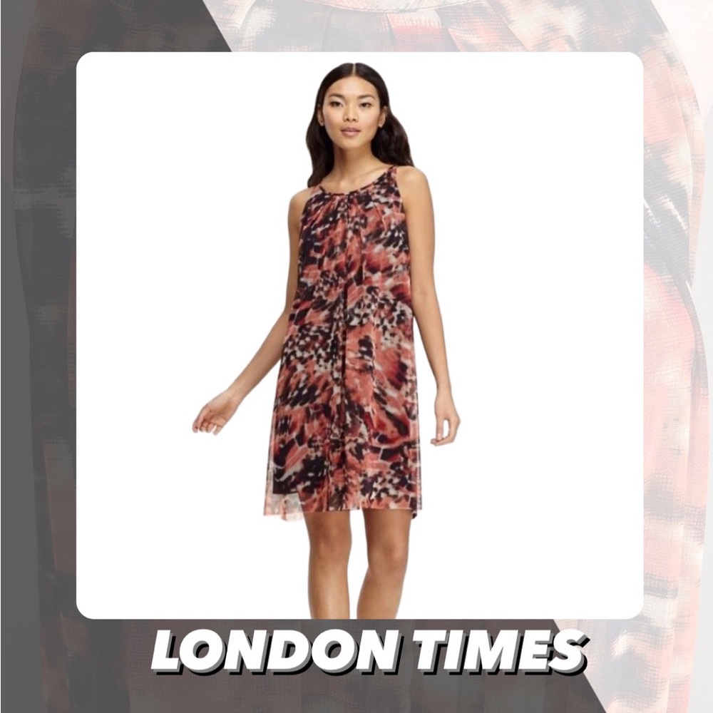 EUC London Times Watercolor Print Shift Dress